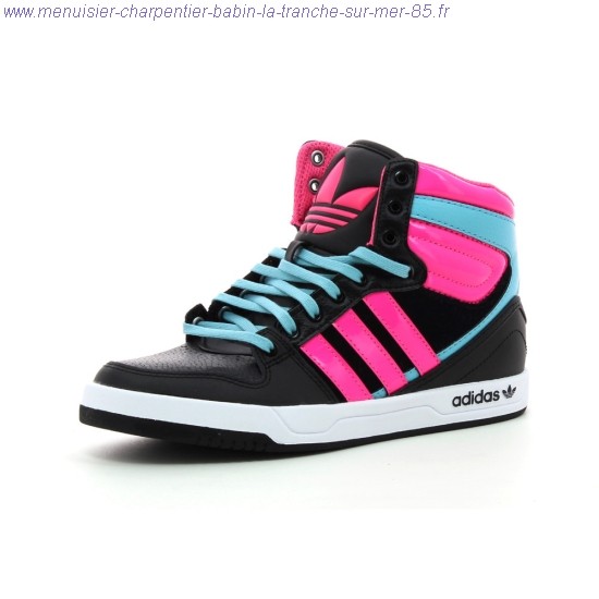 basket adidas montant femme noir et rose