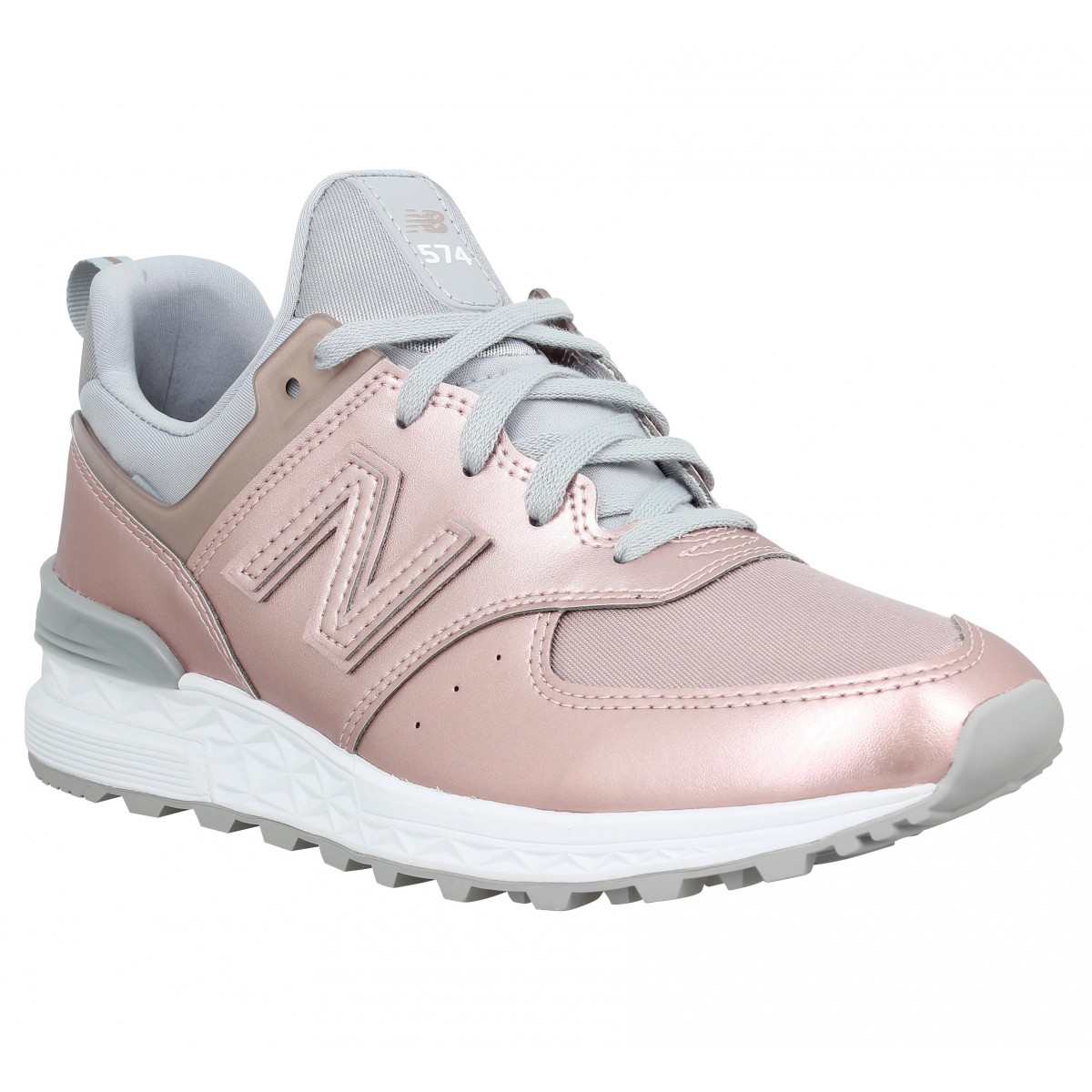 basket new balance femme grise et rose